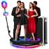 360-Degree Photo Booth Machine with RGB Light Flight Case, 360 Camera Booth with Flight Case for Parties, 360 Degree Automatic Rotating Photobooth 80CM